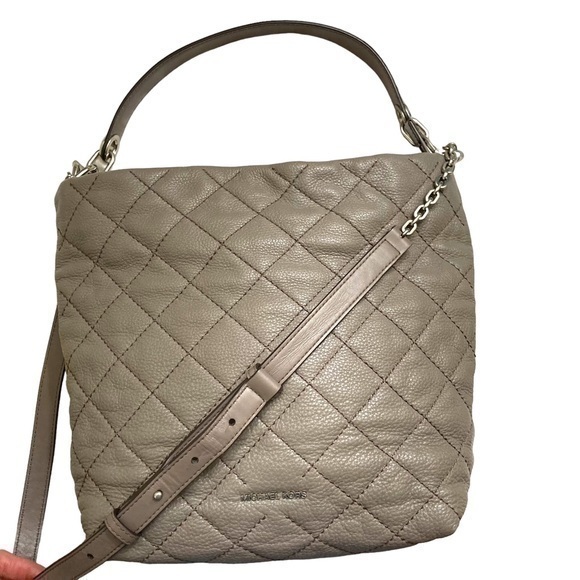 MICHAEL Michael Kors Loni Large Shoulder Bag gray taupe - Picture 1 of 13